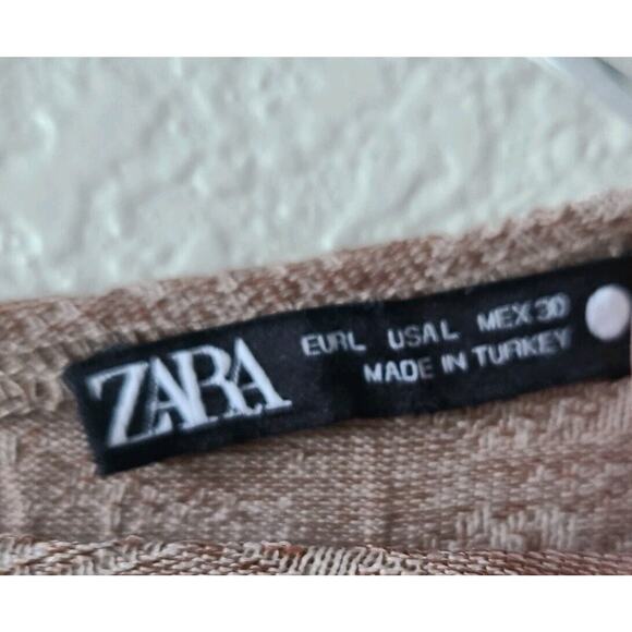 Zara Floral Midi Dress Sz Large Long Mock Neck Party Career Belt‎ - Picture 9 of 11